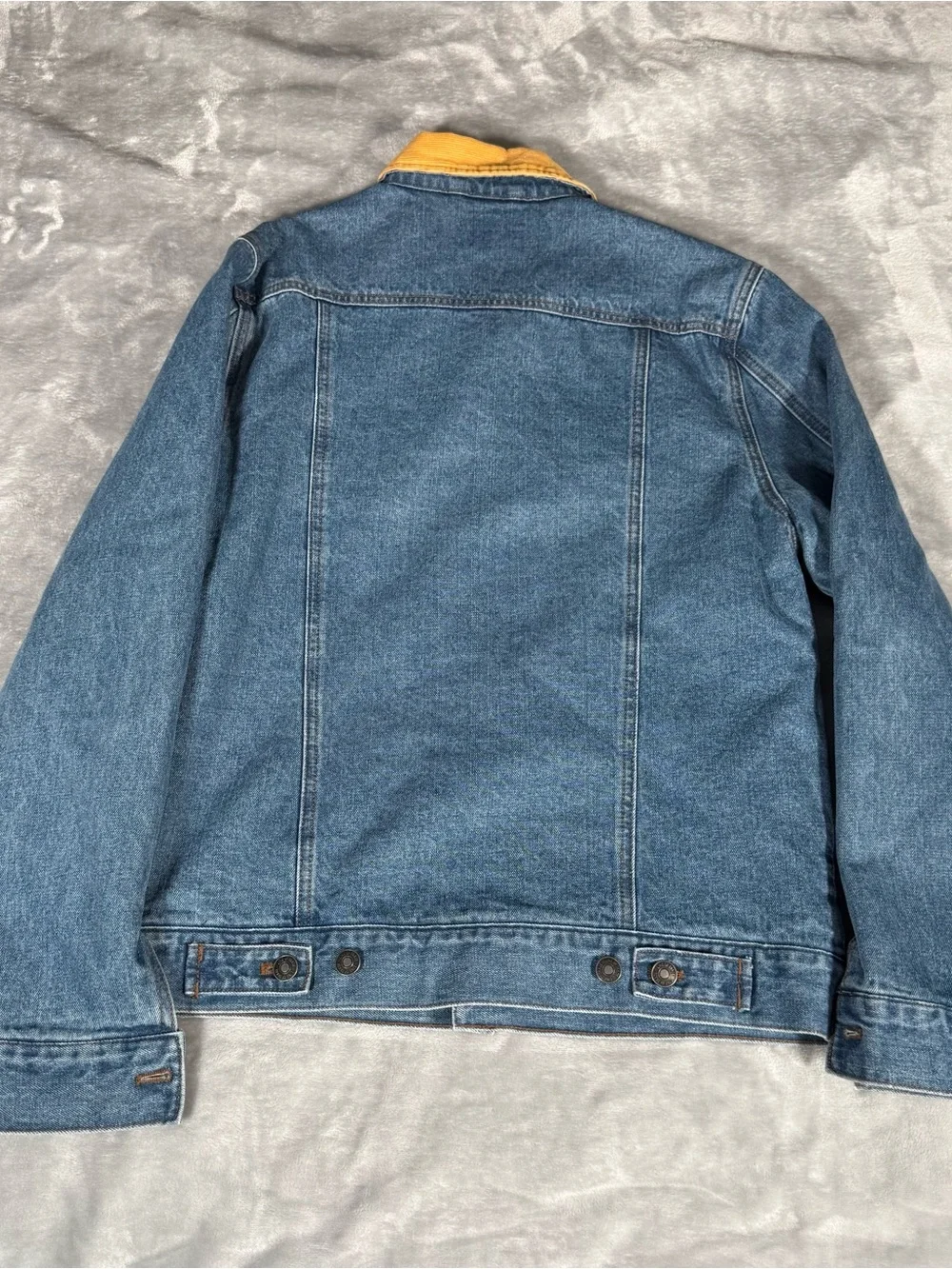 Line Of Trade Denim Trucker Jacket Mens M Corduroy Lined Cotton Blue
